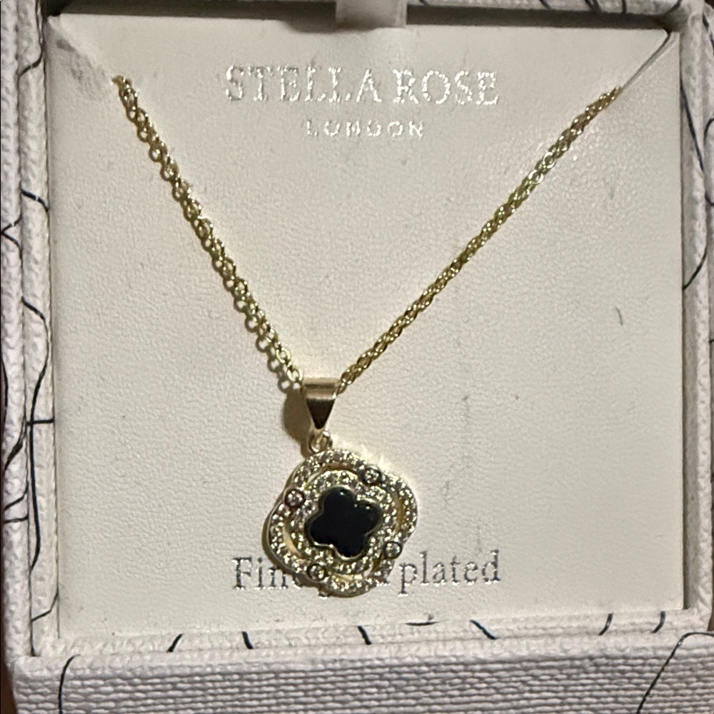 Gold and Black Pendant Necklace